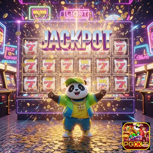 Imagem do jogo Jackpot Panda Slot no site pgok, destacando os símbolos e a temática do panda.